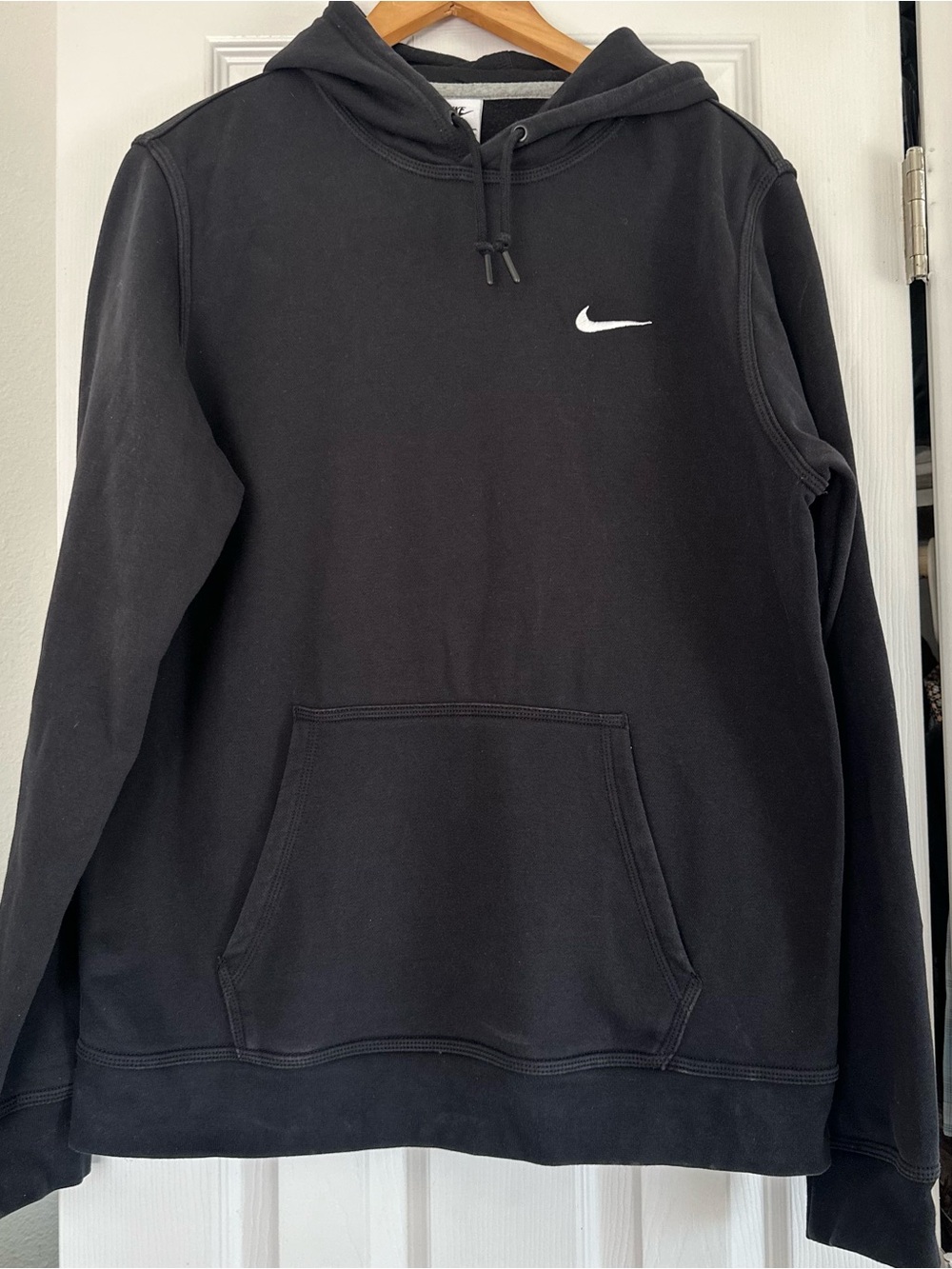 Nike Black Pullover Hoodie with White Swoosh